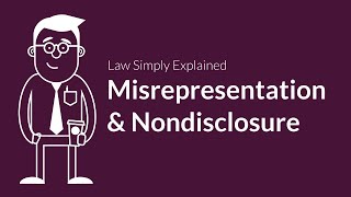 Misrepresentation and Nondisclosure  Contracts  Defenses amp Excuses [upl. by Emmaline]