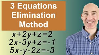 Solving Systems of 3 Equations Elimination [upl. by Anibor54]