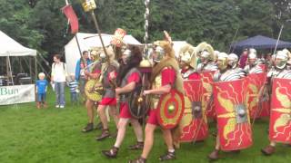 Roman Reenactment at the Amphitheatre in Caerleon Marching In [upl. by Flossie]